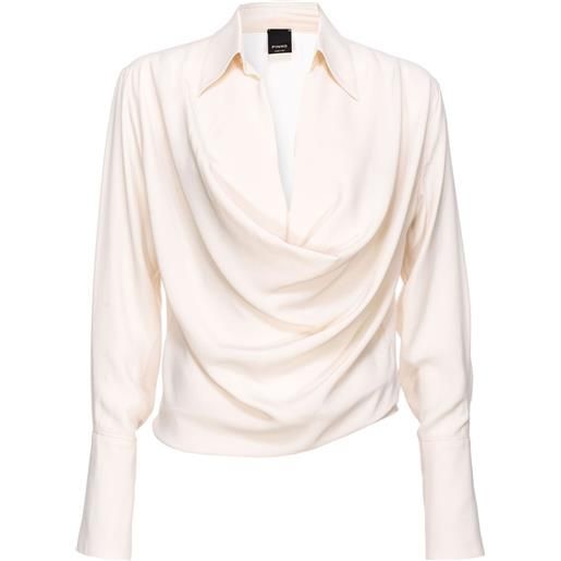 PINKO camicia con dettaglio drappeggiato - bianco