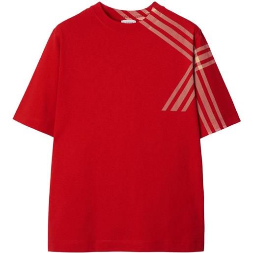 Burberry t-shirt a quadri - rosso