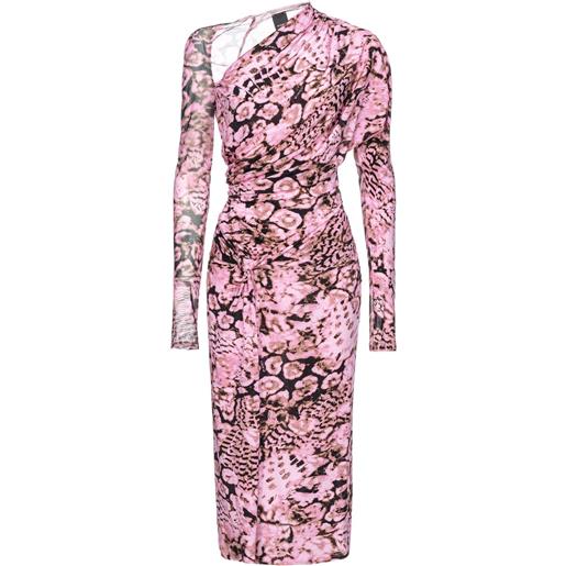 PINKO abito midi a fiori - rosa