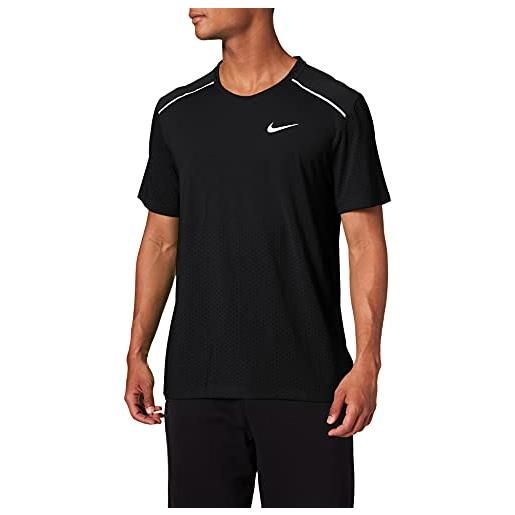 Nike rise 365, t-shirt unisex-adulto, black/(reflective silv), 2xl