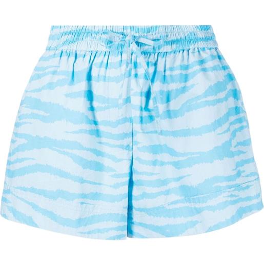 GANNI shorts zebrati - blu