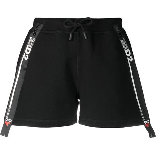 Dsquared2 shorts sportivi con applicazione - nero