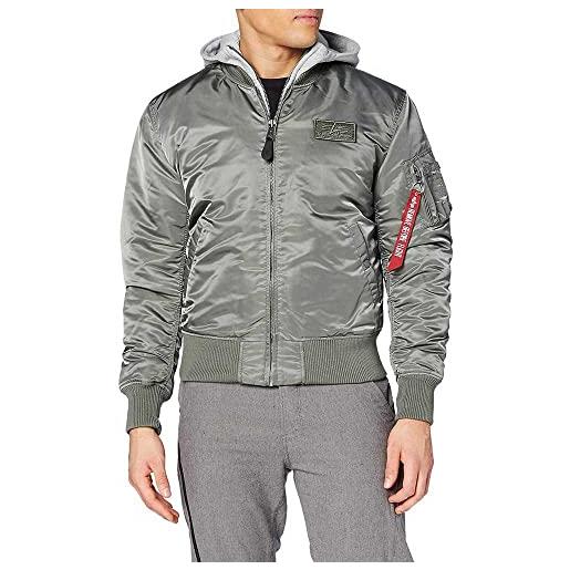 Alpha industries 1 d-tec bomber jacket per uomo giacche, nero (greyblack 03), m