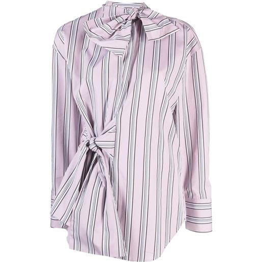MSGM bow-detail striped shirt - rosa
