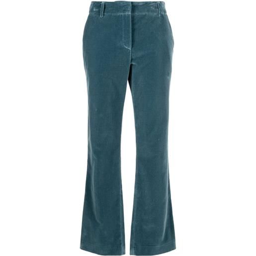 La DoubleJ pantaloni crop effetto velluto - blu