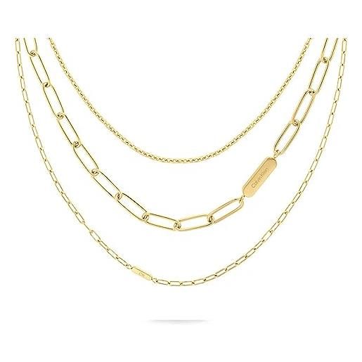 Calvin Klein collana a catena da donna collezione gift set oro giallo - 35000433