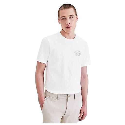 Dockers logo tee, t-shirt uomo, beige (mini w&a logo lucent white sahara khaki), xl
