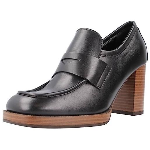 Nero Giardini scarpe donna i308190d mocassino tacco medio plateau pelle cuoio