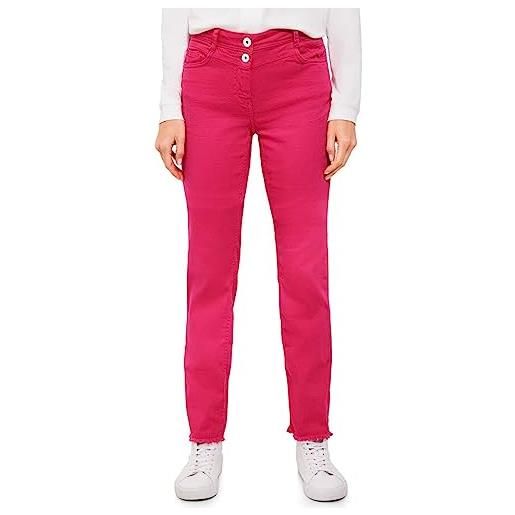 Cecil b376160 pantaloni dritti in tessuto, fresh pink, 33w x 30l donna