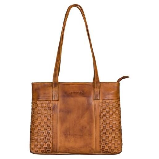 STILORD 'verena' unica borsa donna pelle shopper vintage borsette a spalla tote bag università shopping borsa tracolla vera pelle, colore: arrona - marrone