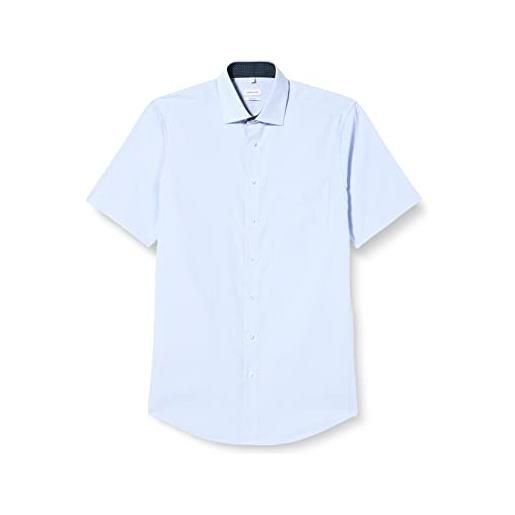 Seidensticker camicia a maniche corte vestibilità normale maglietta, azzurro, 43 uomo