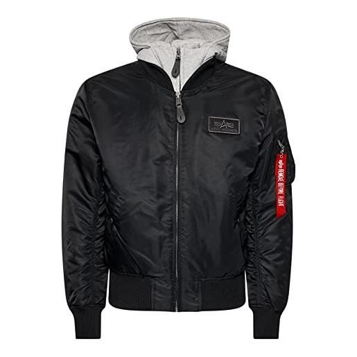 Alpha industries 1 d-tec bomber jacket per uomo giacca, nero (greyblack 03), small