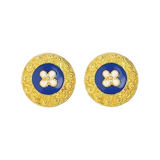 Miümi jewelry orecchini tradizione con smalto e lumache in argento 925 oro | regalo per donna e anniversario di coppia, normal, argento sterling, non applicabile. 