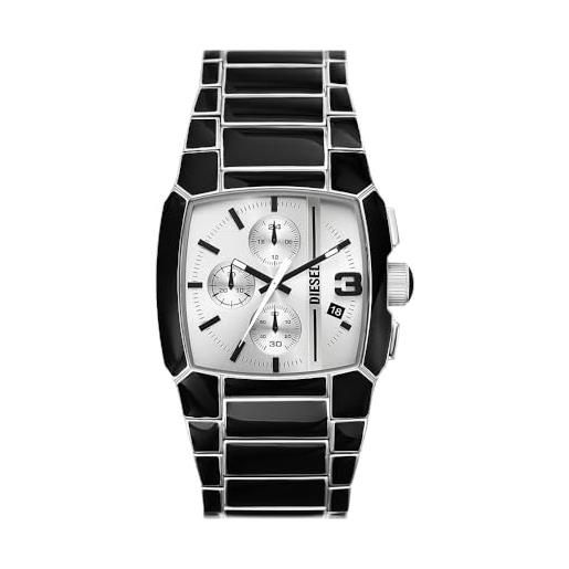 Diesel cliffhanger orologio da uomo, movimento cronografo, acciaio inossidabile, cassa da 40 mm, bracciale in pelle o acciaio inossidabile, multicolore