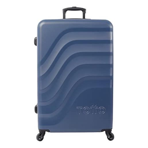 Totto - valigia trolley grande bazy in colore blu scuro: la compagna viaggi lunghi, blu scuro, trolley cabina, design aerodinamico e futuristico. 