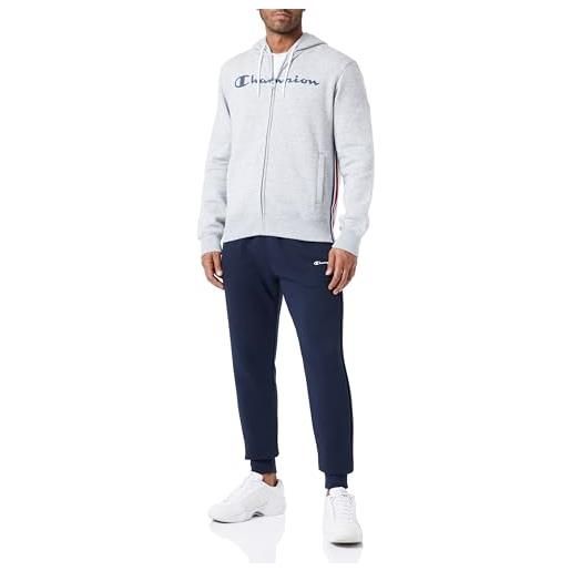 Champion legacy legacy sweatsuits - powerblend fleece full zip hooded tuta sportiva, bianco/blu marino, s uomo fw23