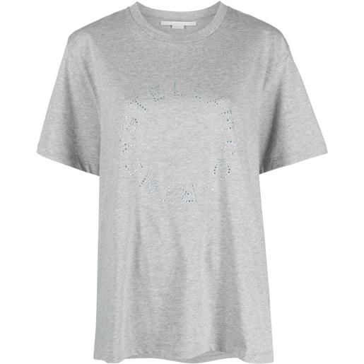 Stella McCartney rhinestone logo-appliqué t-shirt - grigio