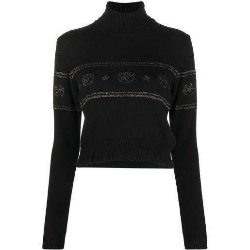 Chiara Ferragni maglione con logo glitter - nero