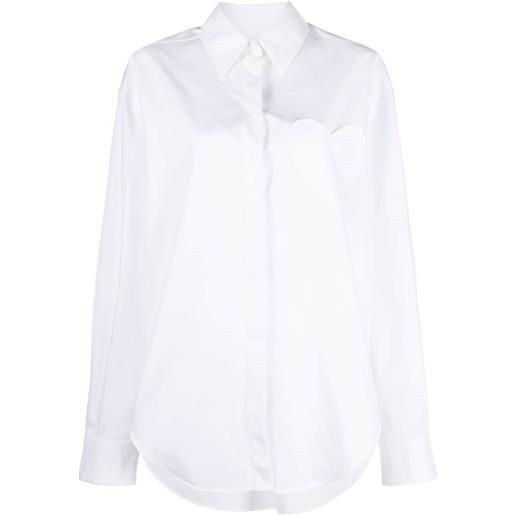 MOSCHINO JEANS heart-patch cotton shirt - bianco