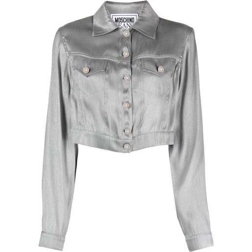 MOSCHINO JEANS giacca crop con bottoni - grigio