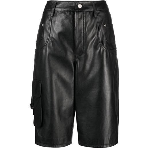 MOSCHINO JEANS knee-length leather shorts - nero