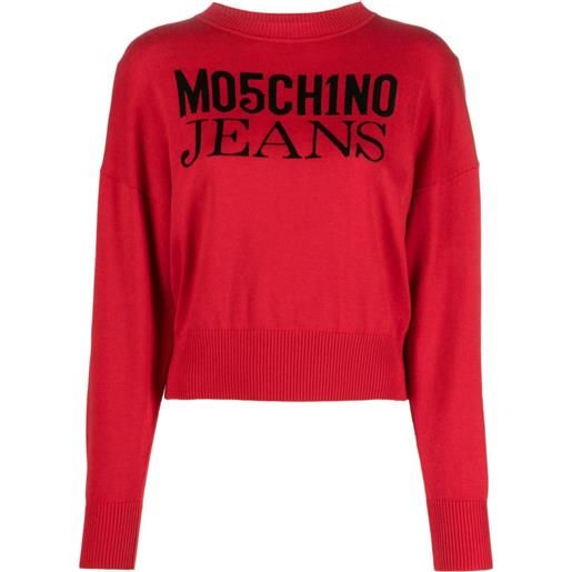 MOSCHINO JEANS maglione con intarsio - rosso