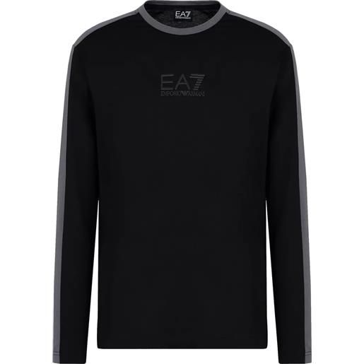 EA7 Emporio Armani t-shirt a maniche lunghe ea7 6rpt16 pj02z uomo nero e blu scuro