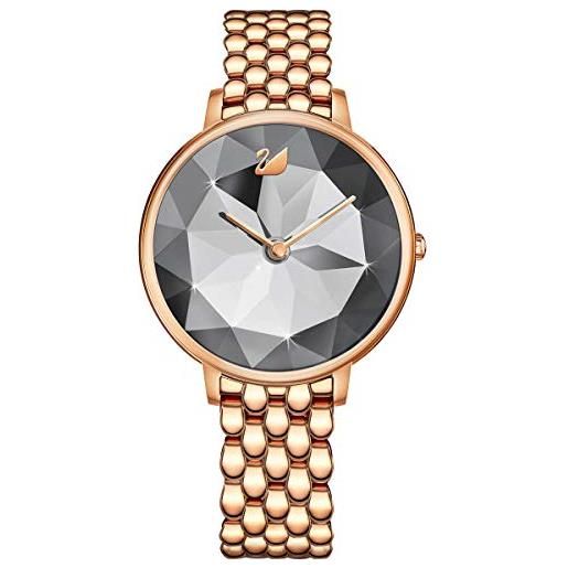 Swarovski orologio crystal lake bracciale di metallo grigio oro rosa 5416023