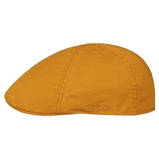 Stetson texas coppola in cotone uomo - berretto piatto cappello cotton cap con visiera primavera/estate - xl (60-61 cm) natura