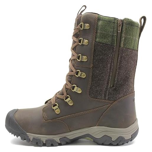 KEEN greta tall boot waterproof, scarponi da neve donna, dark earth/green plaid, 37.5 eu