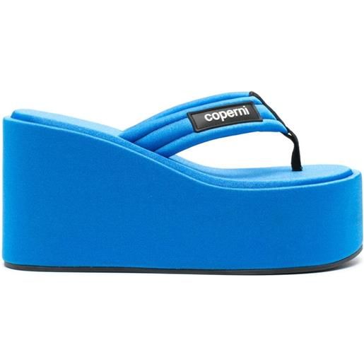Coperni logo-appliqué wedge sandals - blu