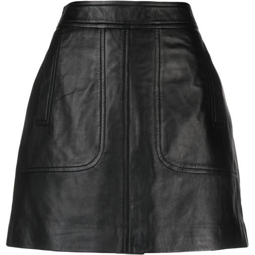 MUNTHE limone leather miniskirt - nero