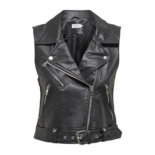 ONLY onlvera faux leather waistcoat donna gilet nero s