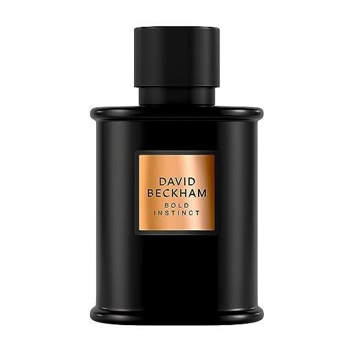 David Beckham bold instinct eau de parfum uomo, profumo legnoso aromatico, fragranza sofisticata, straordinario flacone nero opaco 75 ml
