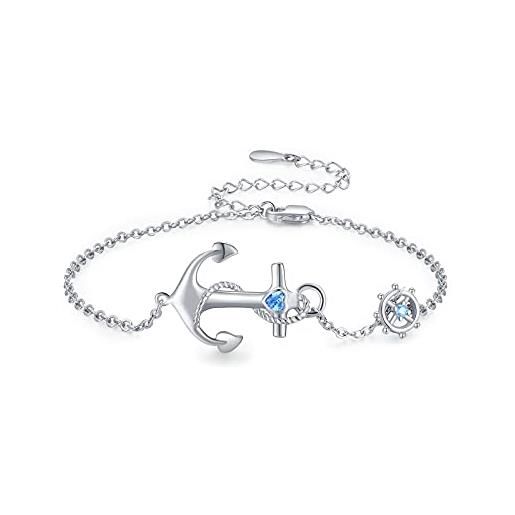 OHAYOO ancora cavigliera in argento sterling 925 ancora cavigliera nautica gioielli ancoraggio regalo per le donne migliore amica