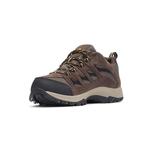 Columbia crestwood waterproof scarpe da trekking basse impermeabili uomo, grigio (graphite x dark adobe), 46 eu