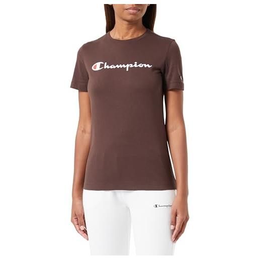 Champion legacy legacy american classics w - light cotton jersey s-s regular crewneck t-shirt, nero, donna fw23