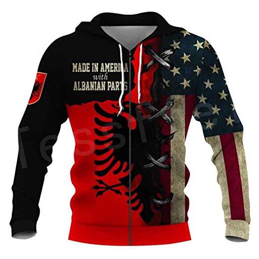 Generic country flag albania symbol funny uomo/donna felpa/felpe con cappuccio/zip/giacca tuta con stampa 3d hoodies 3xl