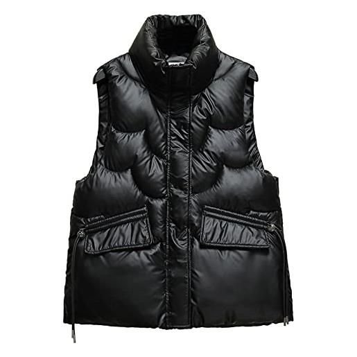 JokeLomple gilet donna smanicato invernale - gilet leggero senza maniche imbottita giubbino lavoro taglie forti vestibilità comoda piumino smanicato elegante leggero smanicato gilet donna piumino