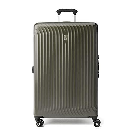 Travelpro maxlite air bagaglio a mano espandibile con lato rigido, 8 ruote piroettanti, valigia rigida leggera in policarbonato, verde ardesia, grande a quadri 72 cm