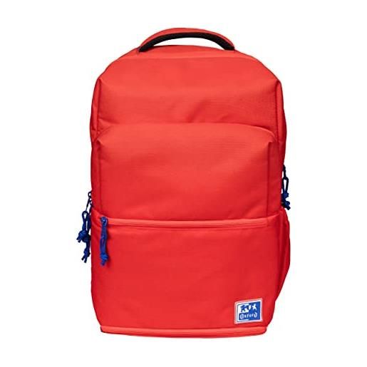 Oxford b-out, zaino scuola unisex, 30 l, 42 cm, tasca imbottita per laptop, scomparto isotermico, poliestere riciclato rpet, colore rosso, rosso, 42x30x15cm, casual