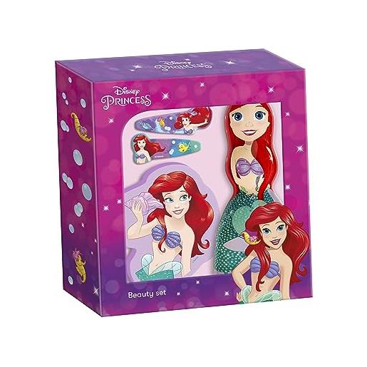 Disney Princess astuccio bagno ariel composto da figura gel shampoo 2 in 1, spugna bagno e 2 clip di capelli decorate