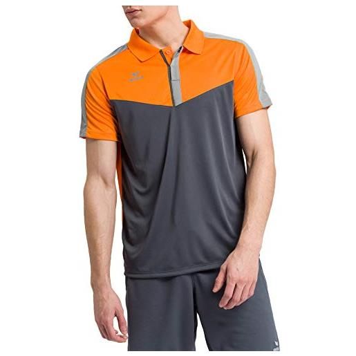 Erima squad sport, maglietta polo men's, new orange/slate grey/monument grey, xl