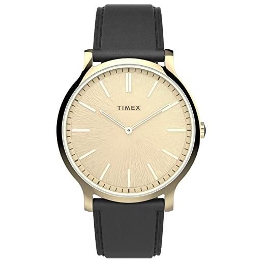 Timex orologio analogico al quarzo uomo con cinturino in pelle tw2v43500