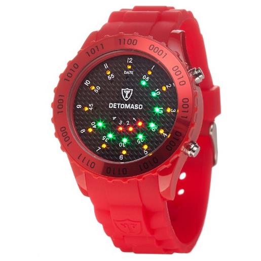 De. Tomaso dt2015-e orologio da polso, quadrante digitale da donna, cinturino in silicone, colore rosso