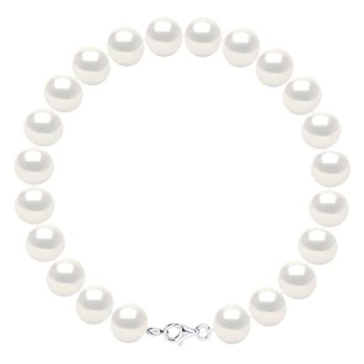 PEARLS & COLORS NATURAL FINE PEARLS pearls & colors - bracciale perle di coltura d'acqua dolce semi-barocche - colore bianco naturale - qualità aaa+ - diverse misure disponibili - moschettone argento 925 - gioiello donna