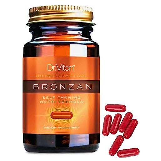 Dr. Viton bronzan capsule autoabbronzanti 30 pezzi per scatola, ottenere un aspetto naturale abbronzatura bronzo più scuro senza aun tutto l'anno, ingredienti biologici al 100%