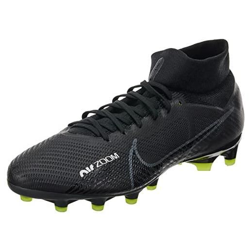 Nike zoom mercurial superfly 9 ag-pro, artificial-grass soccer cleats uomo, black/dk smoke grey-summit white-volt, 45 eu