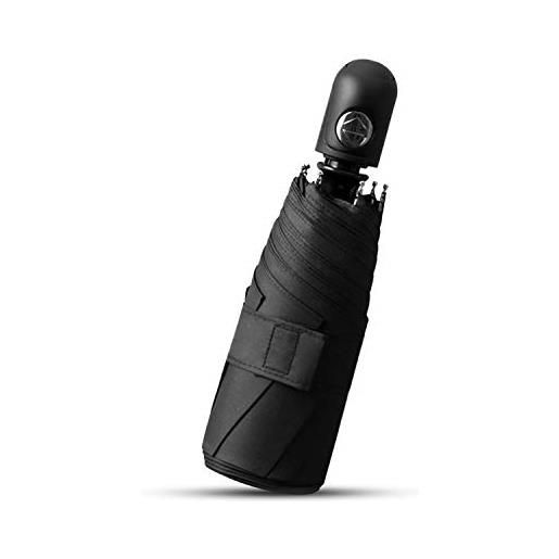 Galatée portatile pieghevoli ombrello mini automatico serie 8 nervature automatico aperto/vicino upf 50+ antivento leggero ombrello per donna (nero)