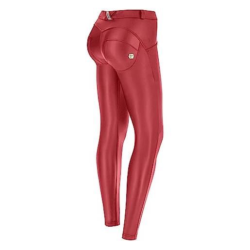 FREDDY - pantaloni wr. Up® similpelle superskinny vita regular - special edition, rosso, extra large